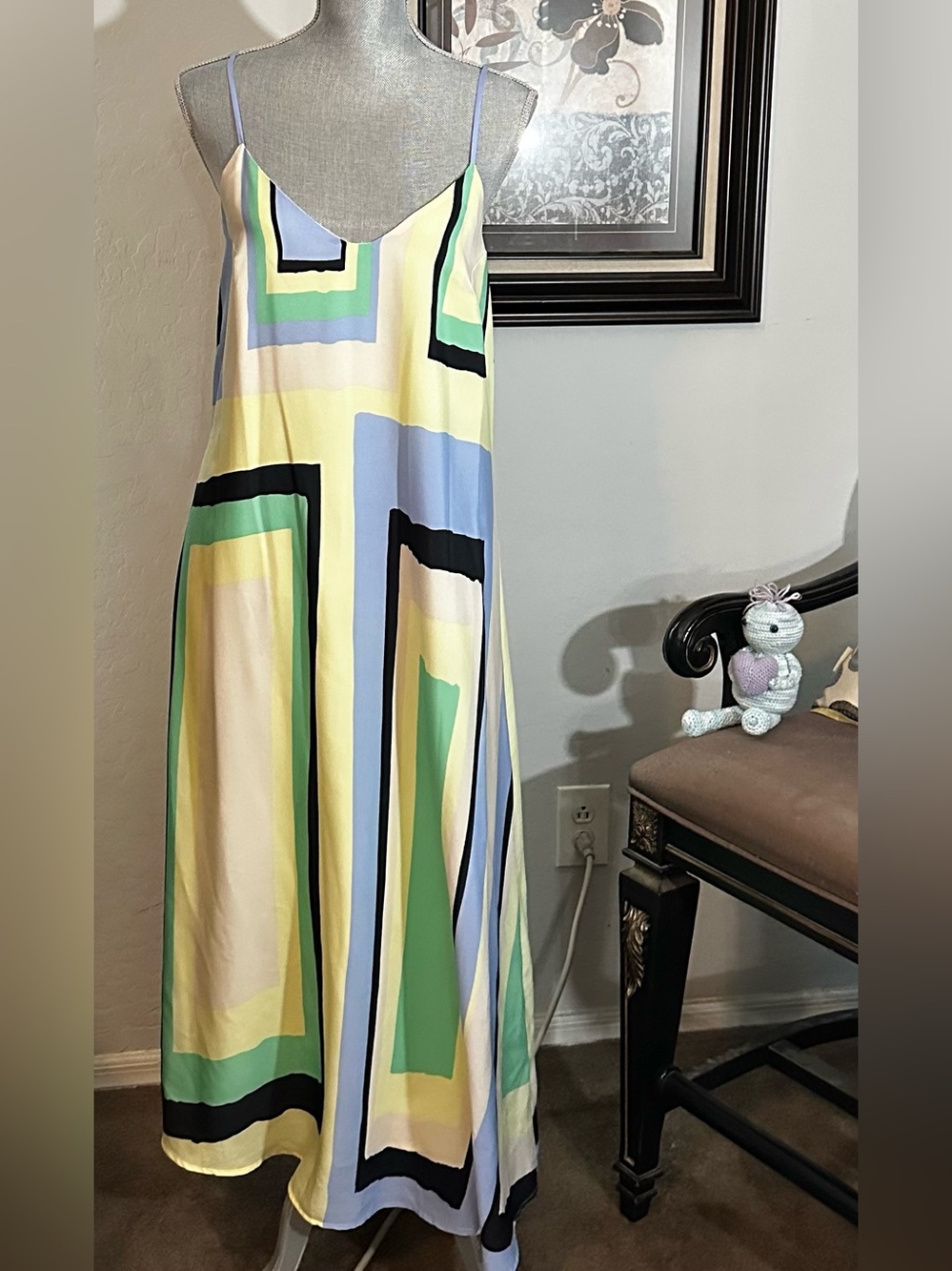 Anthropologie Maeve Abstracted Maxi Color Block Dress - Picture 2 of 9